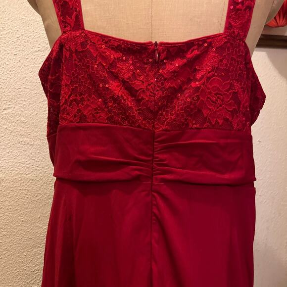 Grace Karin Contrast Fabric Sweetheart Neck Party Dress Red Size 2XL - Picture 8 of 12